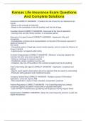 Kansas Life Insurance Exam Questions And Complete Solutions