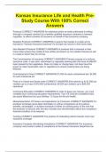 Kansas Insurance Life and Health Pre-Study Course With 100&percnt; Correct Answers