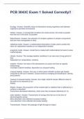 PCB 3043C Exam 1 Solved Correctly&excl;&excl;