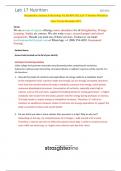 Straighterline Anatomy & Physiology II LAB BIO 202L Lab 17 Nutrition Worksheet (New Version December 2023)