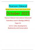 Pearson Edexcel Merged Question Paper & Mark Scheme (Final) October 2023 Pearson Edexcel International Advanced Subsidiary Level In Biology (WBI12) Paper 01 Unit 2: Cells, Development, Biodiversity and Conservation