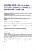 UPDATED CREST CPSA - Appendix A&colon; Soft Skills and Assessment Management WITH COMPLETE SOLUTION