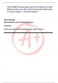 TEST BANK Pharmacology and the Nursing Process 8th  Edition Linda Lane Lilley&comma; Shelly Rainforth Collins&comma; Julie  S&period; Snyder Chapter 1-58 latest updates&period;
