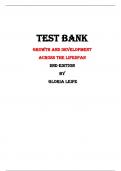 Growth and Development  Across the Lifespan  2nd Edition Test Bank By  Gloria Leife | Chapter 1 – 16, Latest - 2023/2024|