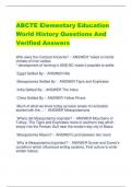 ABCTE Elementary Education  World History Questions And  Verified Answer