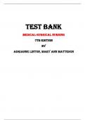 Medical-Surgical Nursing  7th Edition Test Bank By Adrianne Linton, Mary Ann Matteson | Chapter 1 – 63, Latest - 2023/2024|