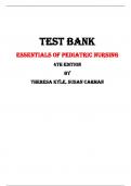 Essentials of Pediatric Nursing 4th Edition Test Bank By Theresa Kyle, Susan Carman | Chapter 1 – 29, Latest - 2023/2024|