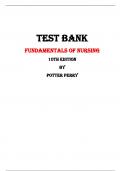 Fundamentals of Nursing  10th Edition Test Bank By Potter Perry | Chapter 1 – 50, Latest - 2023/2024|