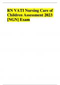 RN VATI Nursing Care of Children Assessment 2023 [NGN] Exam