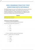 HESI A2 GRAMMAR PRACTICE TEST QUESTIONS WITH RATIONALE