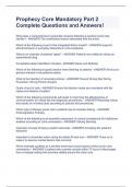 Prophecy Core Mandatory Part 2 Complete Questions and Answers&excl;