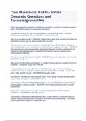 Core Mandatory Part II &ndash; Relias Complete Questions and Answers&lpar;graded A&plus;&rpar;