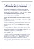 Prophecy Core Mandatory Part 3 Correct Questions and Answers&lpar;graded A&plus;&rpar;