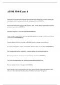 APSM 3340 Exam 1 Questions and Answers 2023&sol;2024