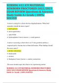 NURSING 412 ATI MATERNAL  NEWBORN PROCTORED 2022/2023  EXAM REVIEW Questions & Answers  Study Guide A+ Grade | 100%  SOLVED