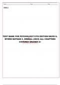 TEST BANK FOR PSYCHOLOGY 13TH EDITION DAVID G. MYERS NATHAN C. DEWALL (2023) ALL CHAPTERS COVERED GRADED A+