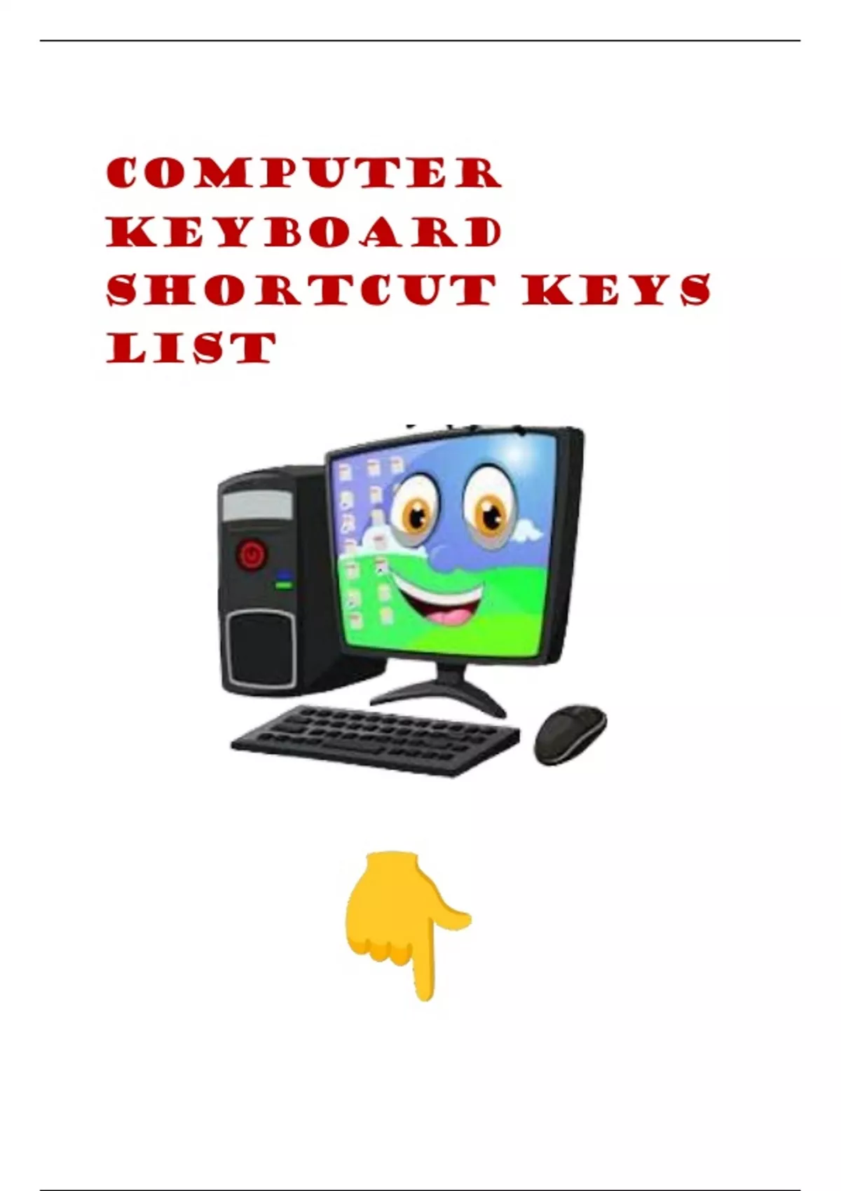 Computer Keyboard Shortcut Keys - 07k01 - Stuvia US