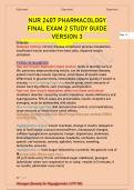 NUR 2407 PHARMACOLOGY FINAL EXAM 2 STUDY GUIDE.