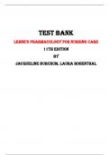 Lehne's Pharmacology for Nursing Care  11th Edition Test Bank By Jacqueline Burchum, Laura Rosenthal | Chapter 1 –112, Latest - 2023/2024|