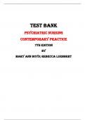 Psychiatric Nursing  Contemporary Practice  7th Edition Test Bank By Mary Ann Boyd; Rebecca Luebbert | Chapter 1 – 43, Latest - 2023/2024|