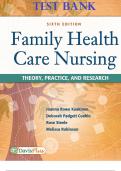 FAMILY HEALTH CARE NURSING –THEORY,PRACTICE AND RESEARCH 6TH EDITION FULL ROWE,STEELE TESTBANK