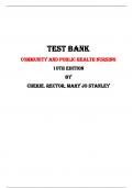 Community and Public Health Nursing  10th Edition Test Bank By Cherie. Rector, Mary Jo Stanley | Chapter 1 – 30, Latest - 2023/2024|