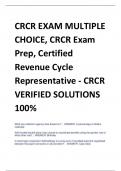 STUDYPACK FOR CRCR EXAM MULTIPLE CHOICE, CRCR Exam Prep, Certified Revenue Cycle Representative - CRCR VERIFIED SOLUTIONS(A+ GUARANTEE)