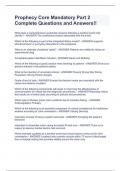 Prophecy Core Mandatory Part 2 Complete Questions and Answers&excl;&excl;