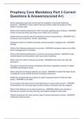 Prophecy Core Mandatory Part 3 Correct Questions & Answers&lpar;scored A&plus;&rpar;