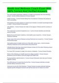 Health And Wellness Coach Exam With 100&percnt; Correct And Verified Answers