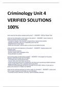 UPDATED Criminology Unit 4 VERIFIED SOLUTIONS 100%