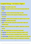 Complete Test Bank Campbell Biology 11 edition Questions & Answers with rationales &lpar;Chapter 1&rpar;