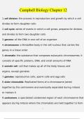 Complete Test Bank Campbell Biology 11 edition Questions & Answers with rationales (Chapter 12)