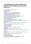 CONTEMPORARY WORLD &lpar;MIDTERM EXAM&rpar; &vert; WITH COMPLETE SOLUTION &vert; RATED A&plus;