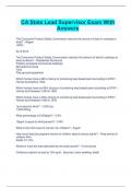 CA State Lead Supervisor Exam With Answers