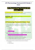 ATI Pharmacology Proctored 2019 Retake 1 Exam ATI Pharmacology Proctored 2019 Retake 1 Exam