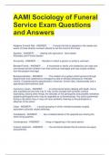 AAMI Sociology of Funeral Service Exam Questions and Answers