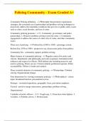Policing Community - Exam Graded A&plus;