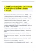 AAMI Microbiology for Embalmers Exam Questions and Correct Answers.