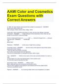 AAMI Color and Cosmetics Exam Questions with Correct Answers
