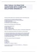 PRO TOOLS 110 PRACTICE QUESTIONS WITH COMPLETE SOLUTIONS GRADED A+