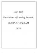 NSG 3029 FOUNDATIONS OF NURSING RESEARCH COMPLETED EXAM 2024.