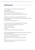 RN Exit Hesi  exam with 100&percnt; correct answers