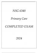 NSG 6340 PRIMARY CARE COMPLETED EXAM 2024.