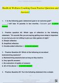 Health & Wellness Coaching Board Exam Test Prep Practice 2024 Updated Questions and Answers &lpar;Verified Answers&rpar;