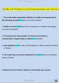 Health & Wellness Coaching Exam 2024 Updated Questions and Answers &lpar;Verified Answers&rpar;