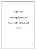 NSG 6650 NURSING INFORMATICS COMPLETED EXAM 2024.