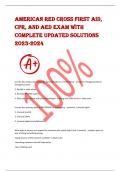 American Red Cross First Aid/CPR/AED Study Guide Exam With Complete Updated Solutions 2023-2024