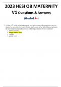 2023 HESI OB MATERNITY V1 Questions & Answers (Graded A+)