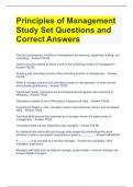 Principles of Management Study Set Questions and Correct Answers 